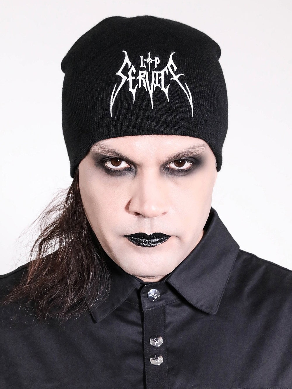 📤LAST CALL - DEADSTOCK Lip Service X Riddick Black Logo Beanie - Picture 3 of 6